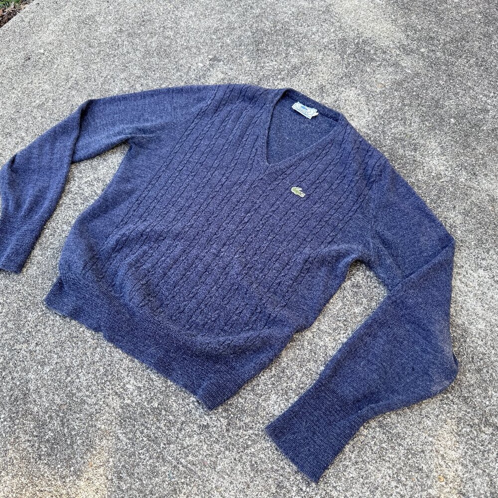 Vintage 80s Izod Lacoste V-Neck wool sweater